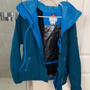 Columbia Teal & Bright Blue Ski Jacket